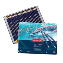 Derwent Inktense mustevärikynät 24kpl metallirasiassa