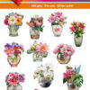 Hearty Crafts Easy 3D Toppers – 3D-paketti Kukkamaljakot