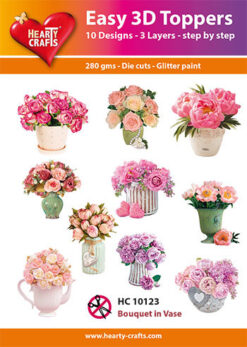 Hearty Crafts Easy 3D Toppers – 3D-paketti Kukkamaljakot
