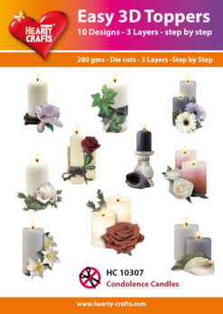 Hearty Crafts Easy 3D Toppers – 3D-paketti Osanotto kynttilät
