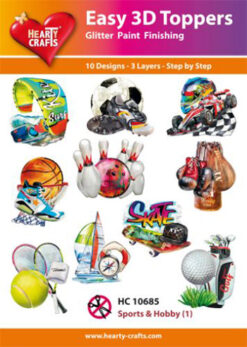 Hearty Crafts Easy 3D Toppers – 3D-paketti Urheilu & harrastus