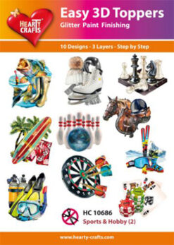 Hearty Crafts Easy 3D Toppers – 3D-paketti Urheilu & harrastus