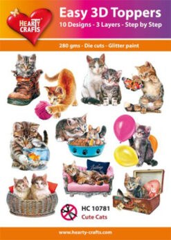 Hearty Crafts Easy 3D Toppers – 3D-paketti Kissat