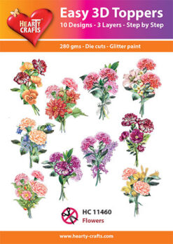 Hearty Crafts Easy 3D Toppers – 3D-paketti Neilikat