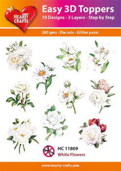 Hearty Crafts Easy 3D Toppers – 3D-paketti Vaaleat kukat