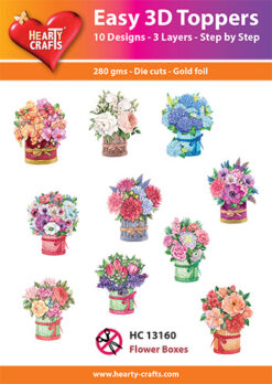Hearty Crafts Easy 3D Toppers – 3D-paketti Kukkakimput