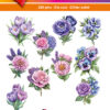 Hearty Crafts Easy 3D Toppers – 3D-paketti Siniset ja violetit kukat