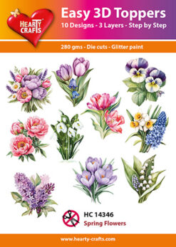 Hearty Crafts Easy 3D Toppers – 3D-paketti Keväiset kukat