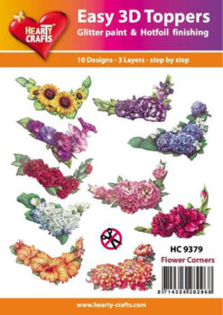 Hearty Crafts Easy 3D Toppers – 3D-paketti Kukkakulmat