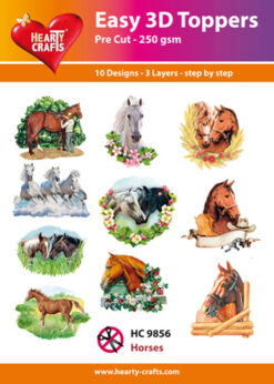 Hearty Crafts Easy 3D Toppers – 3D-paketti Hevoset