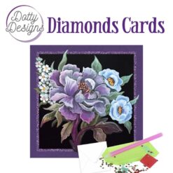 Timanttimaalauskortti Dotty Designs Purple Peonie 15x15cm