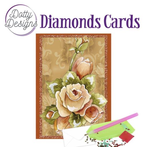 Timanttimaalauskortti Dotty Design Orange roses 10x15cm