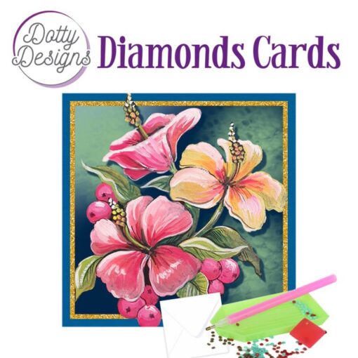 Timanttimaalauskortti Dotty Designs Beautiful Flowers 15x15cm