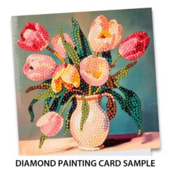Timanttimaalauskortti Hearty Crafts Tulppaanit maljakossa 16x16cm