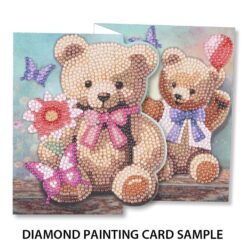 Timanttimaalauskortti Hearty Crafts Suloiset nallet 16x16cm