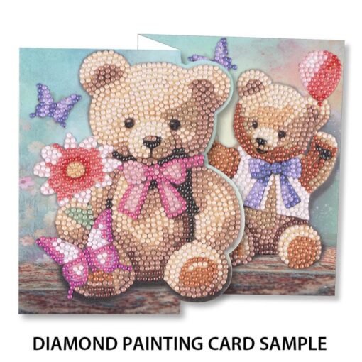 Timanttimaalauskortti Hearty Crafts Suloiset nallet 16x16cm