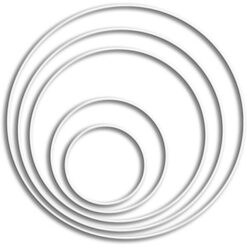 Metallirengas 10cm valkoinen