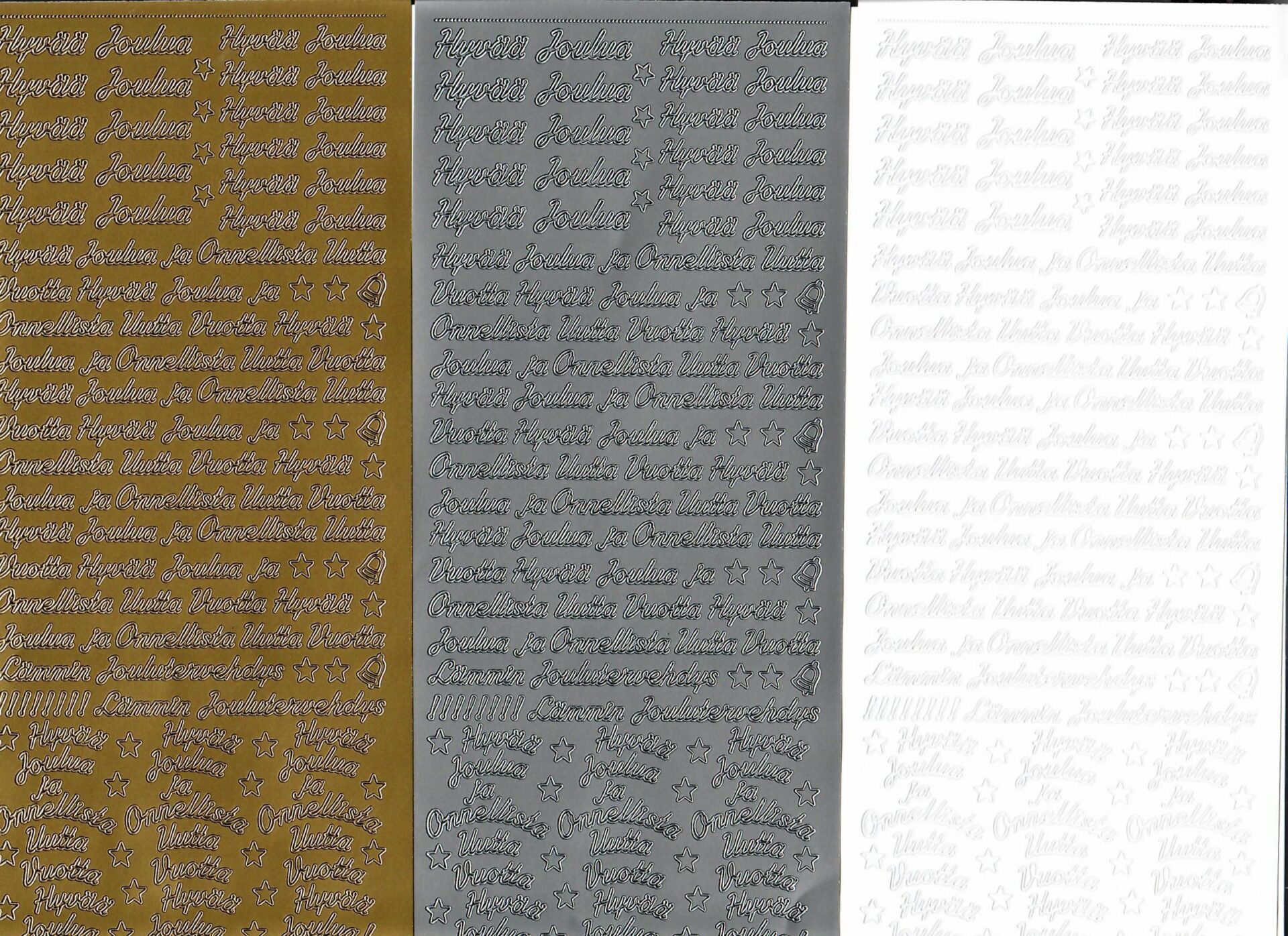 Ääriviivatarra Hyvää Joulua ja Onnellista Uutta Vuotta