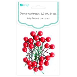 Punaiset marjat 1,2cm 24kpl