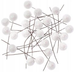 Valkoiset glittermarjat 1,2cm 24kpl