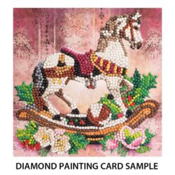 Timanttimaalauskortti Hearty Crafts Keinuhevonen 16x16cm